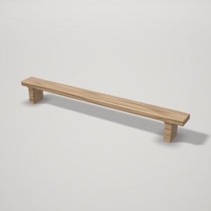 Tirador plano metálico con acabado imitación madera de roble, 192 mm entre ejes