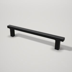 Tirador de barra rectangular de aluminio negro mate, 160 mm entre ejes