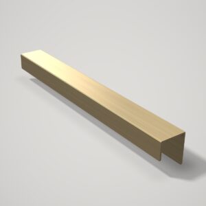 Tirador uñero de perfil en L de aluminio dorado cepillado, 200 mm de largo