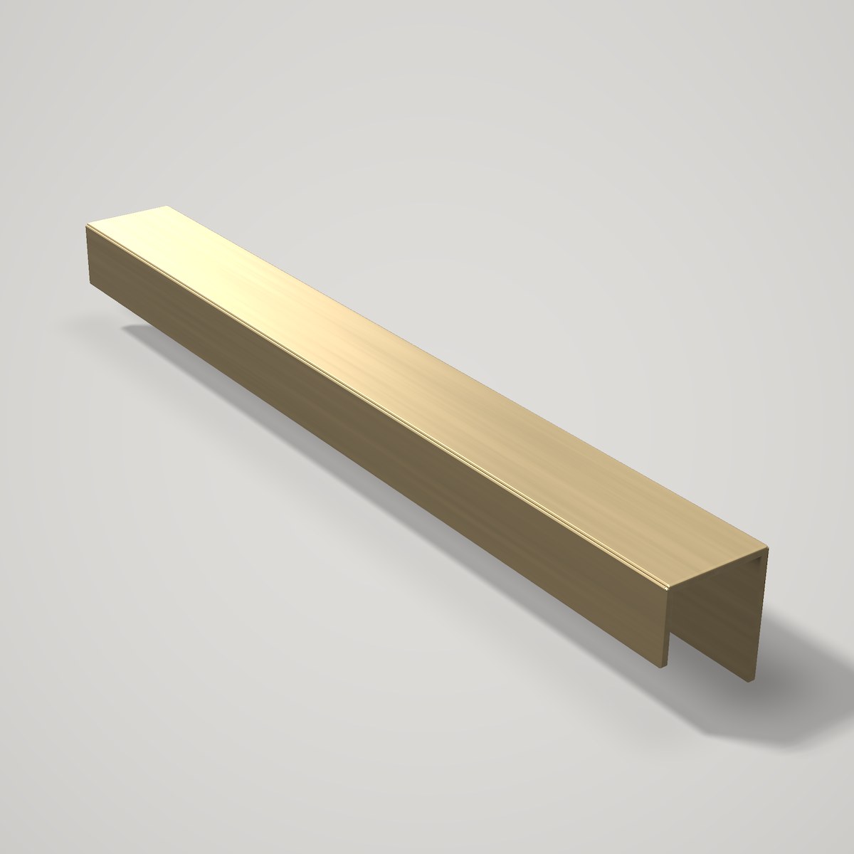 Tirador uñero de perfil en L de aluminio dorado cepillado, 200 mm de largo